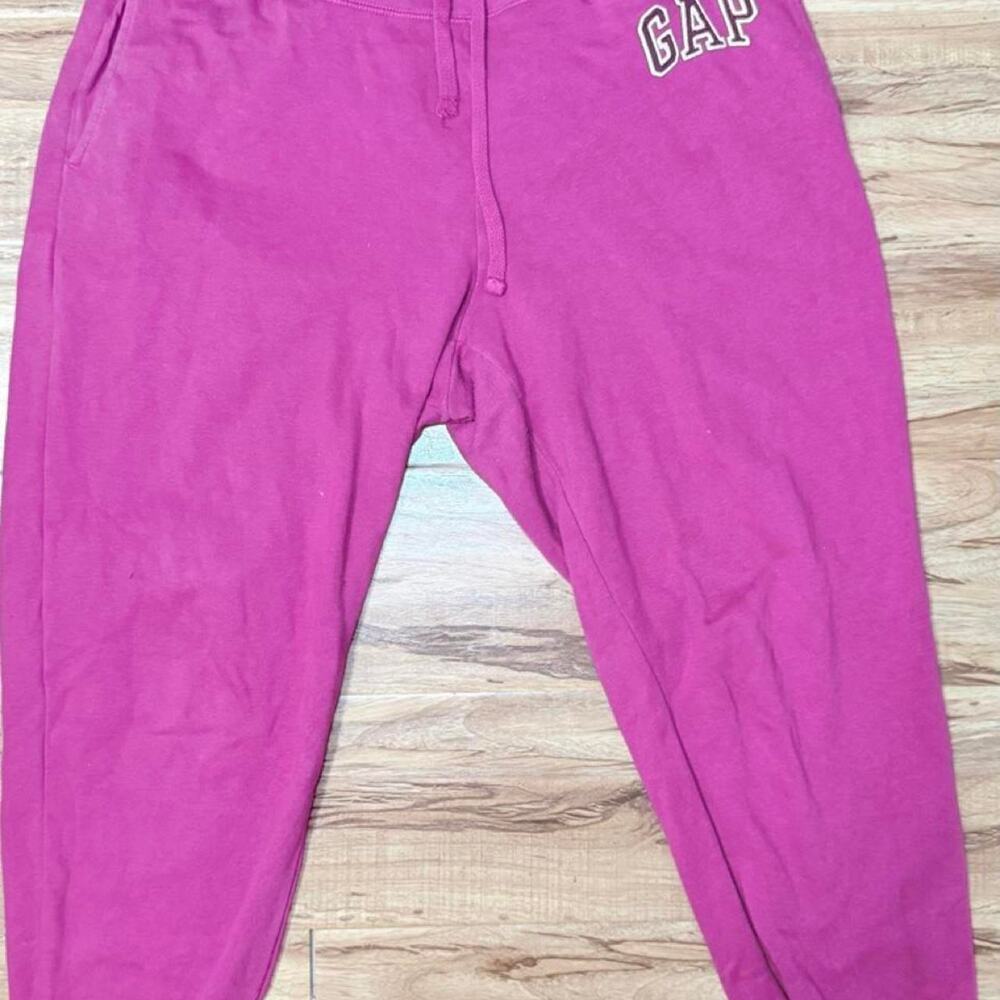 GAP Women's Pink Fleece Jogger Sweatpants Large Logo